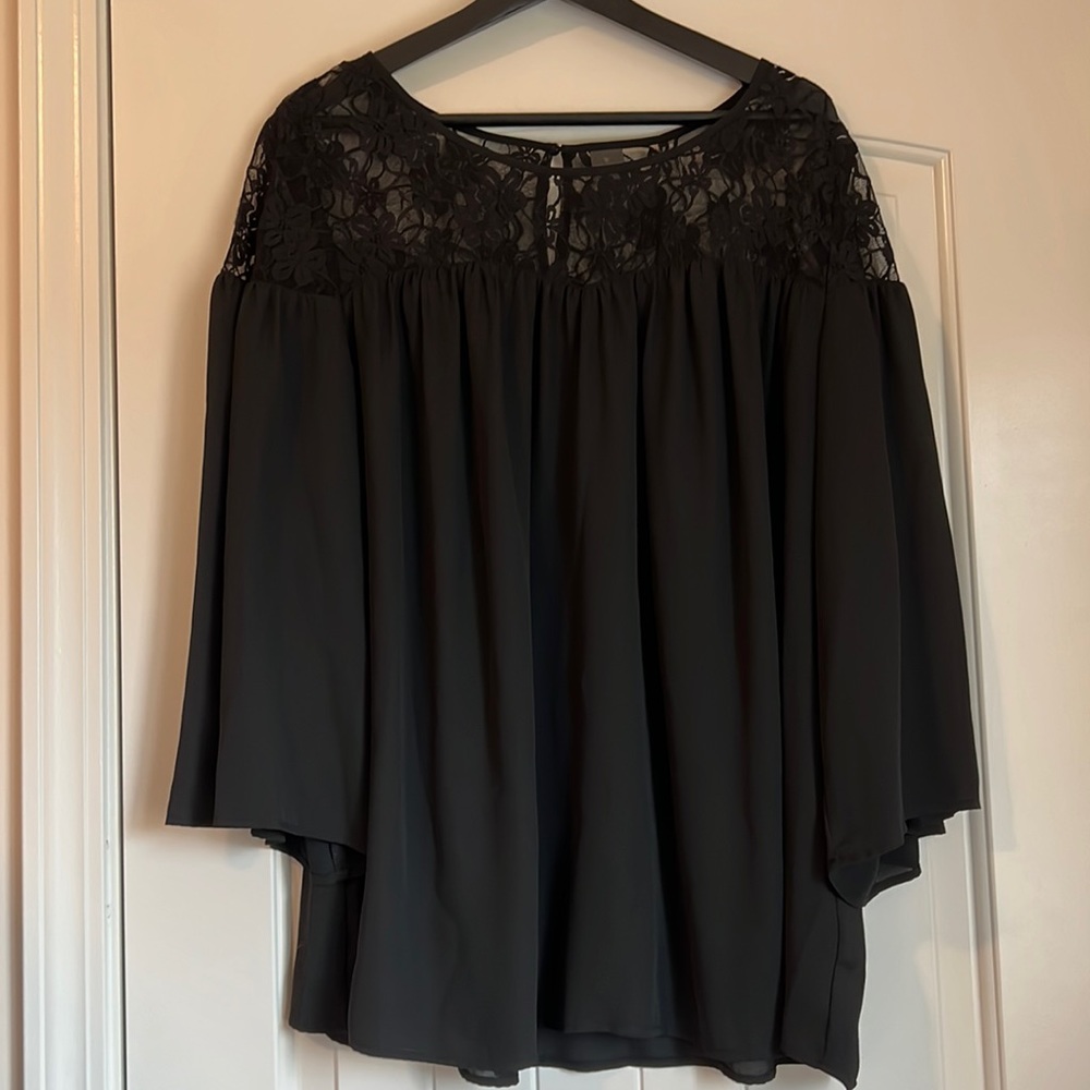 Worthington black lace blouse